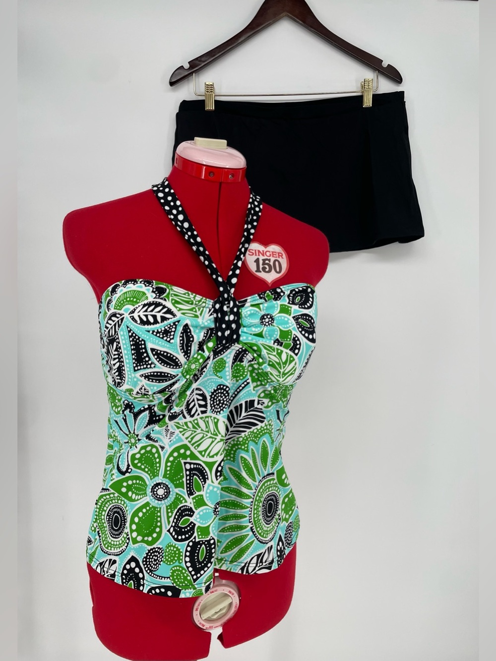 Island Escape Y2K Retro Print Tankini Swim Set Two Piece Skirt Swimsuit